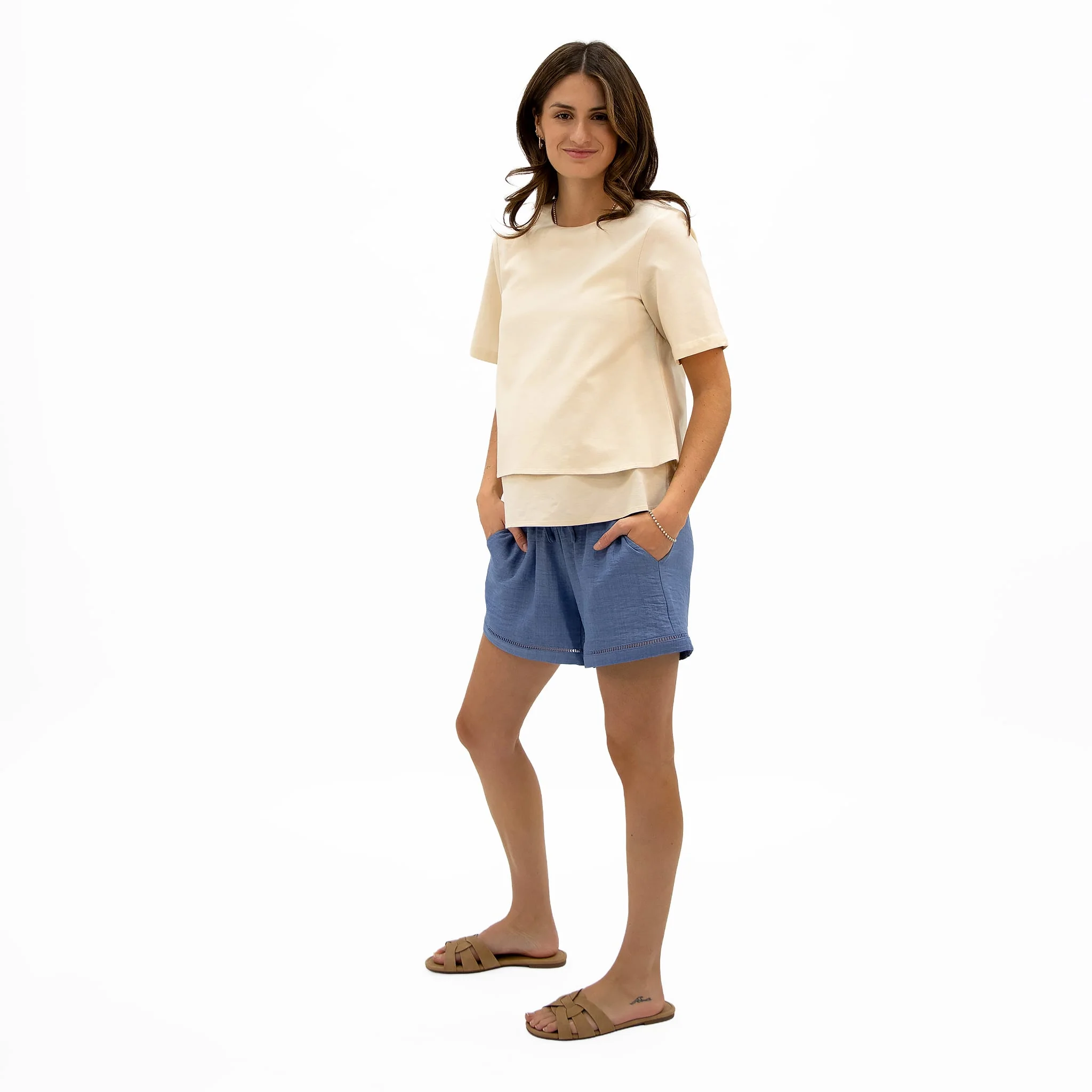 T-shirt Allaitement Lin Beige - Image 13