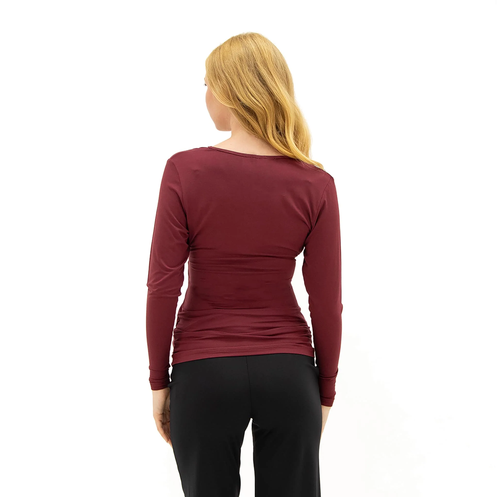 T-Shirt Manches Longues Allaitement Bordeaux - Image 3