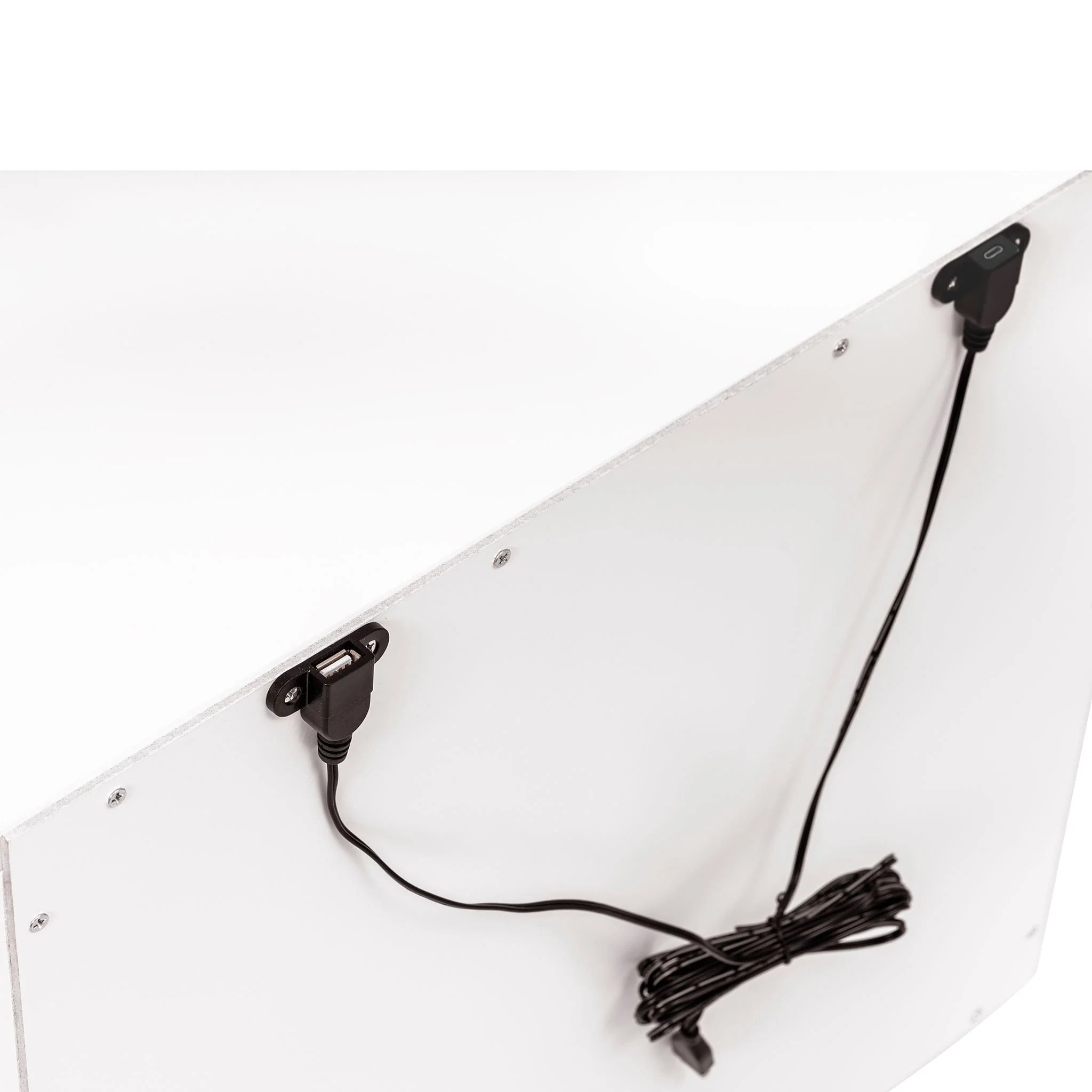 Table de Nuit Lolly avec Port USB - Blanc et Naturel - Image 4
