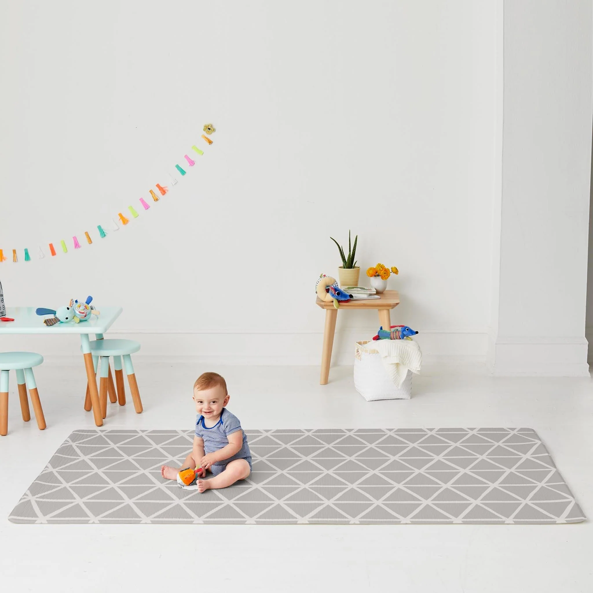 Tapis de Jeux Réversible Doubleplay - Village Vibrant/Esquisse Triangle - Image 4