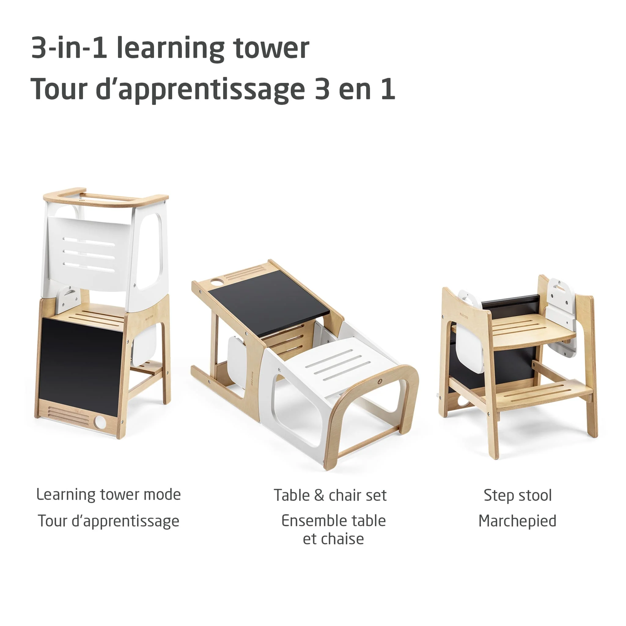 Tour Apprentissage Toucan 3en1 - Naturel / Blanc - Image 2