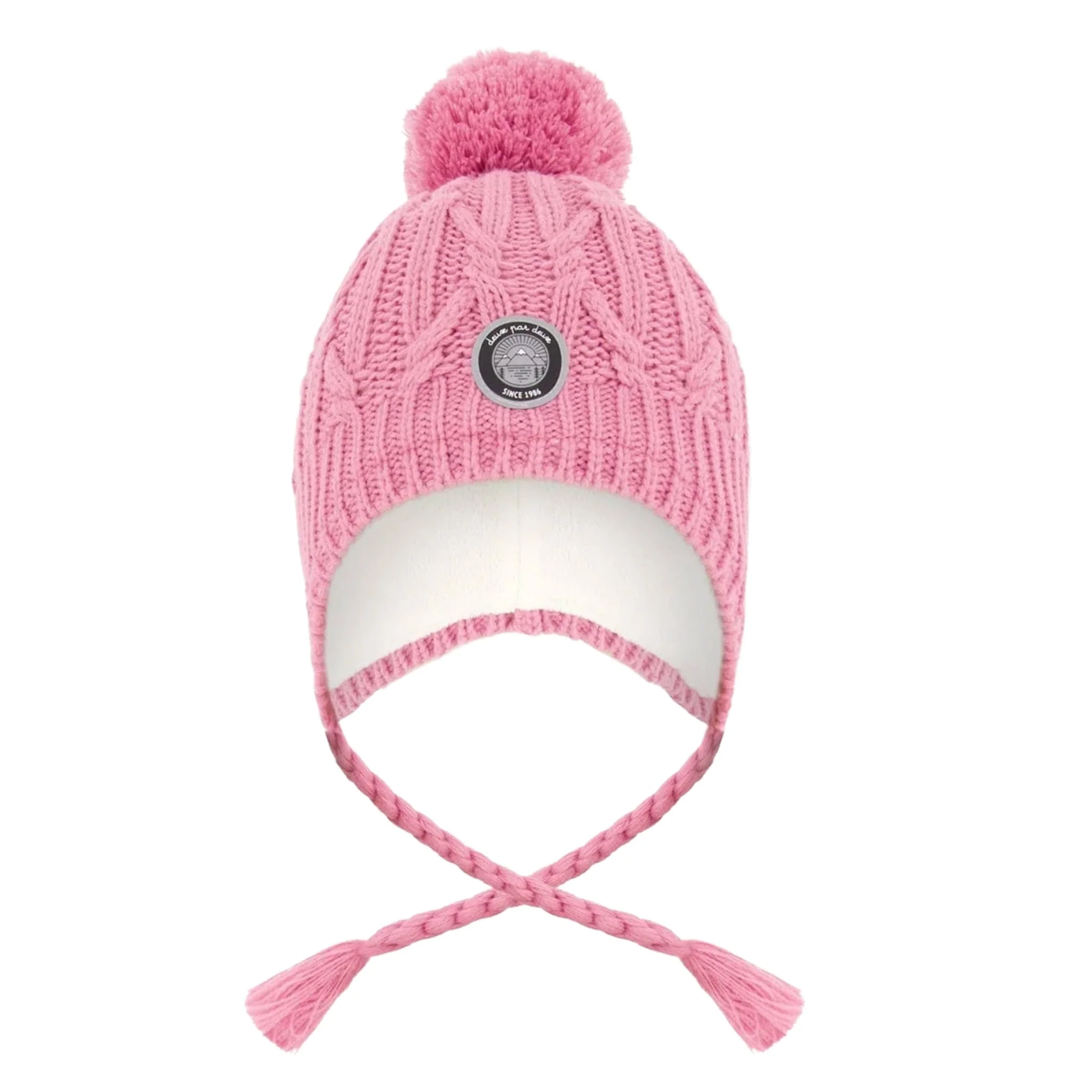Tuque Tricot Mauve Rose 2-12ans