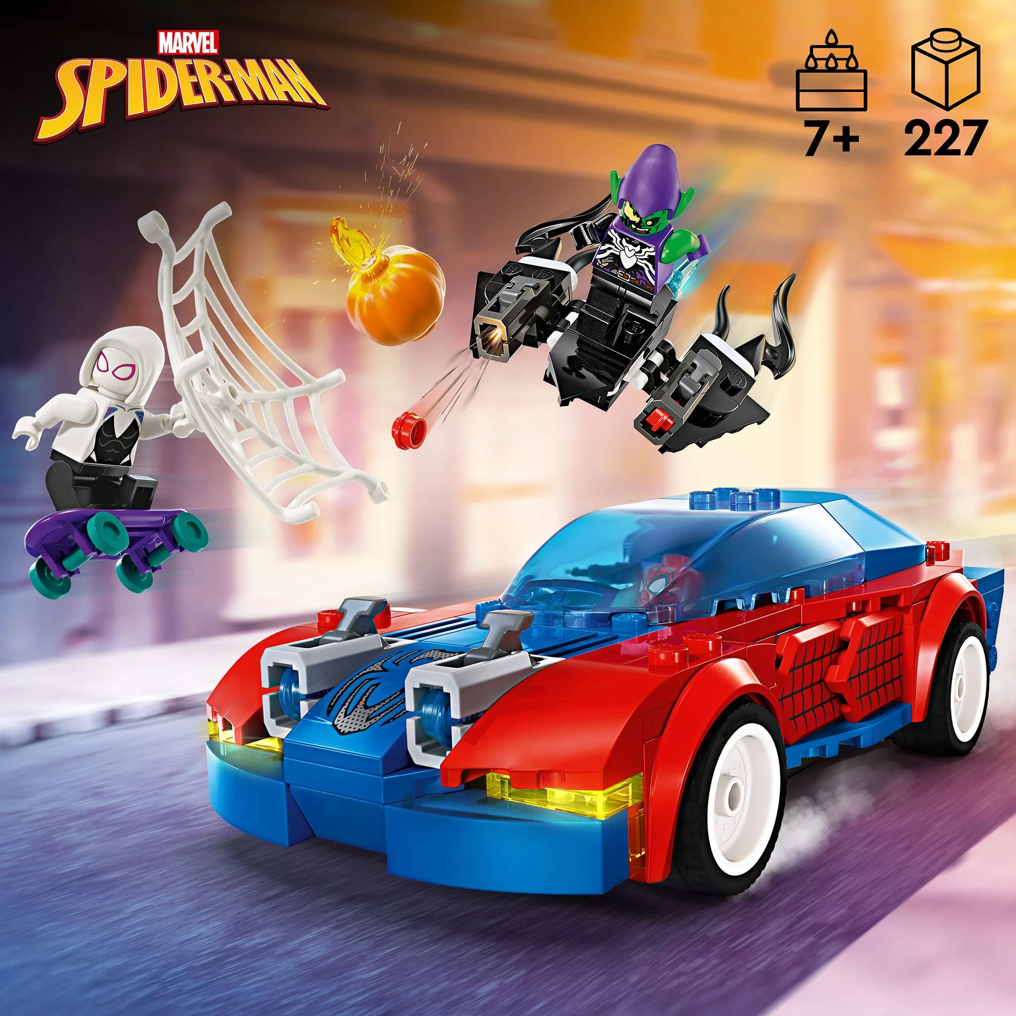 LEGO® Marvel La voiture de course de Spider-Man et le Bouffon vert venomisé - Image 2