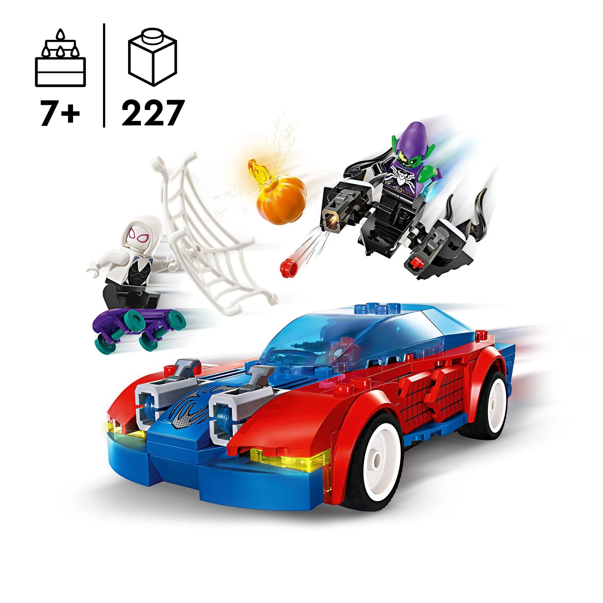 LEGO® Marvel La voiture de course de Spider-Man et le Bouffon vert venomisé - Image 3